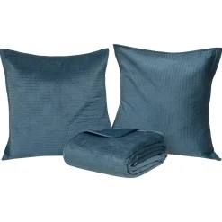 Colcha y 2 fundas de almohada LILOU azul 240x260cm