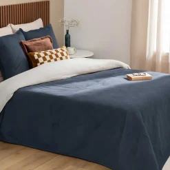 Colcha y 2 fundas de almohada LILOU azul 240x260cm