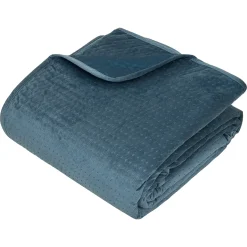 Colcha y 2 fundas de almohada LILOU azul 240x260cm