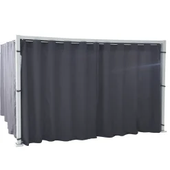 Conjunto cortina y riel para pérgola ZALYA gris
