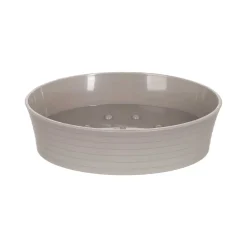 Conjunto De 3 Accesorios Baño Rayas Gris Pardo