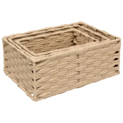 Conjunto de 3 cestas altas TRESSE beige