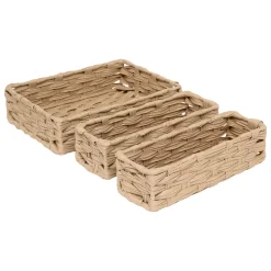 Conjunto de 3 cestas bajas TRESSE beige