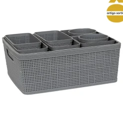 Conjunto de 10 cestos BOXY organizadores croche