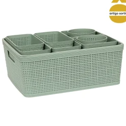 Conjunto de 10 cestos BOXY organizadores croche