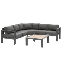 Conjunto de jardín esquinero gris oscuro ÉVASION