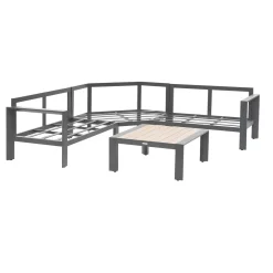 Conjunto de jardín esquinero gris oscuro ÉVASION