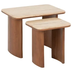 Conjunto de 2 mesas auxiliares JIVAN de madera