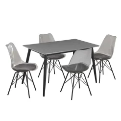 Conjunto De Mesa Y 4 Sillas Gris Sky