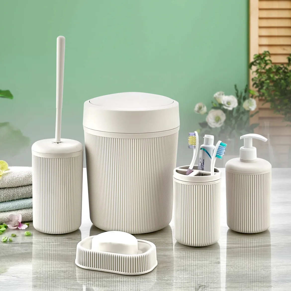 Conjunto de 5 piezas wc ALESTA crema