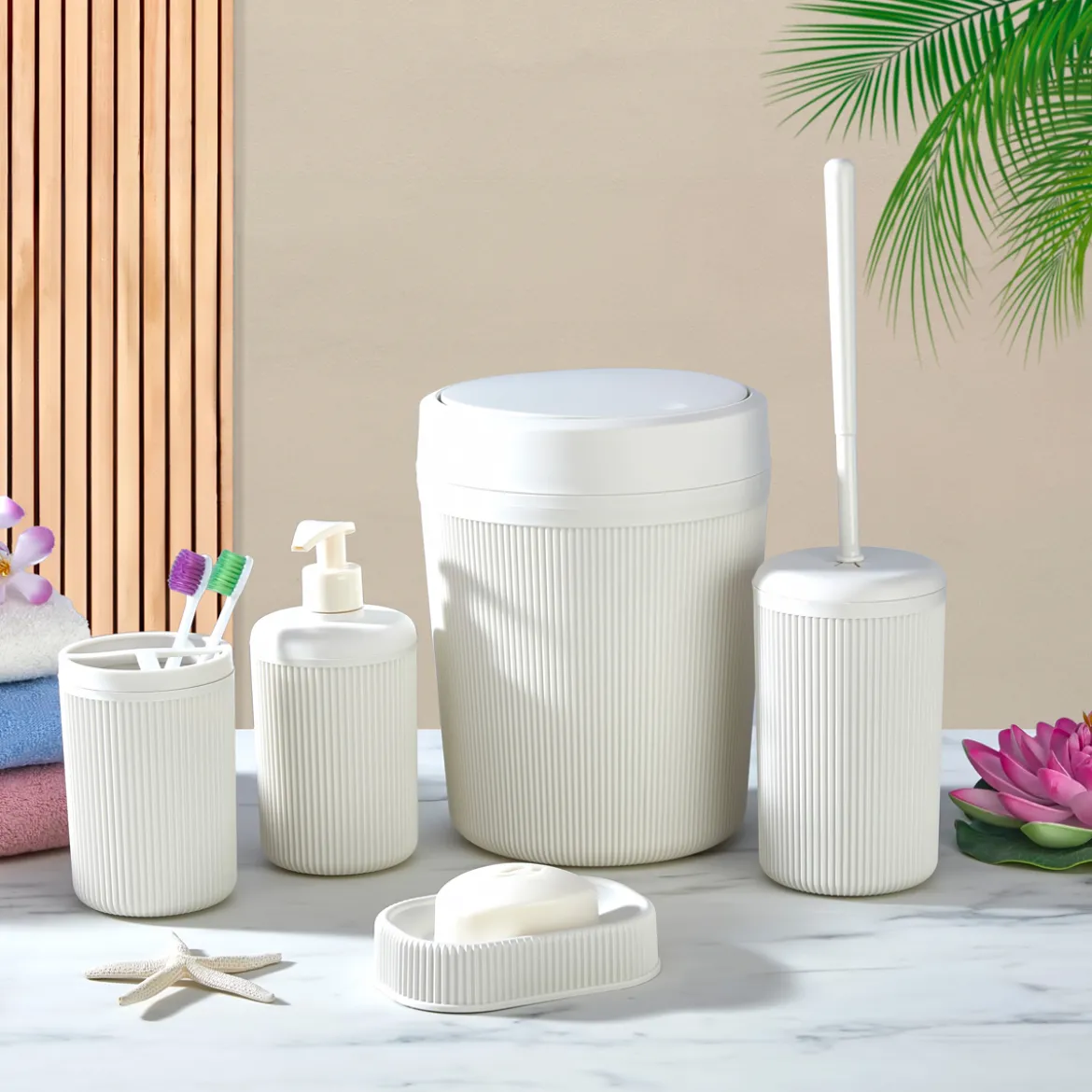 Conjunto de 5 piezas wc ALESTA crema