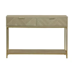 Consola CHEVRON beige de mdf con 2 cajones