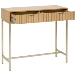Consola con 2 cajones en mdf y metal TASSO beige