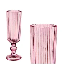 Copa De Champán Rayas Rosa 16Cl