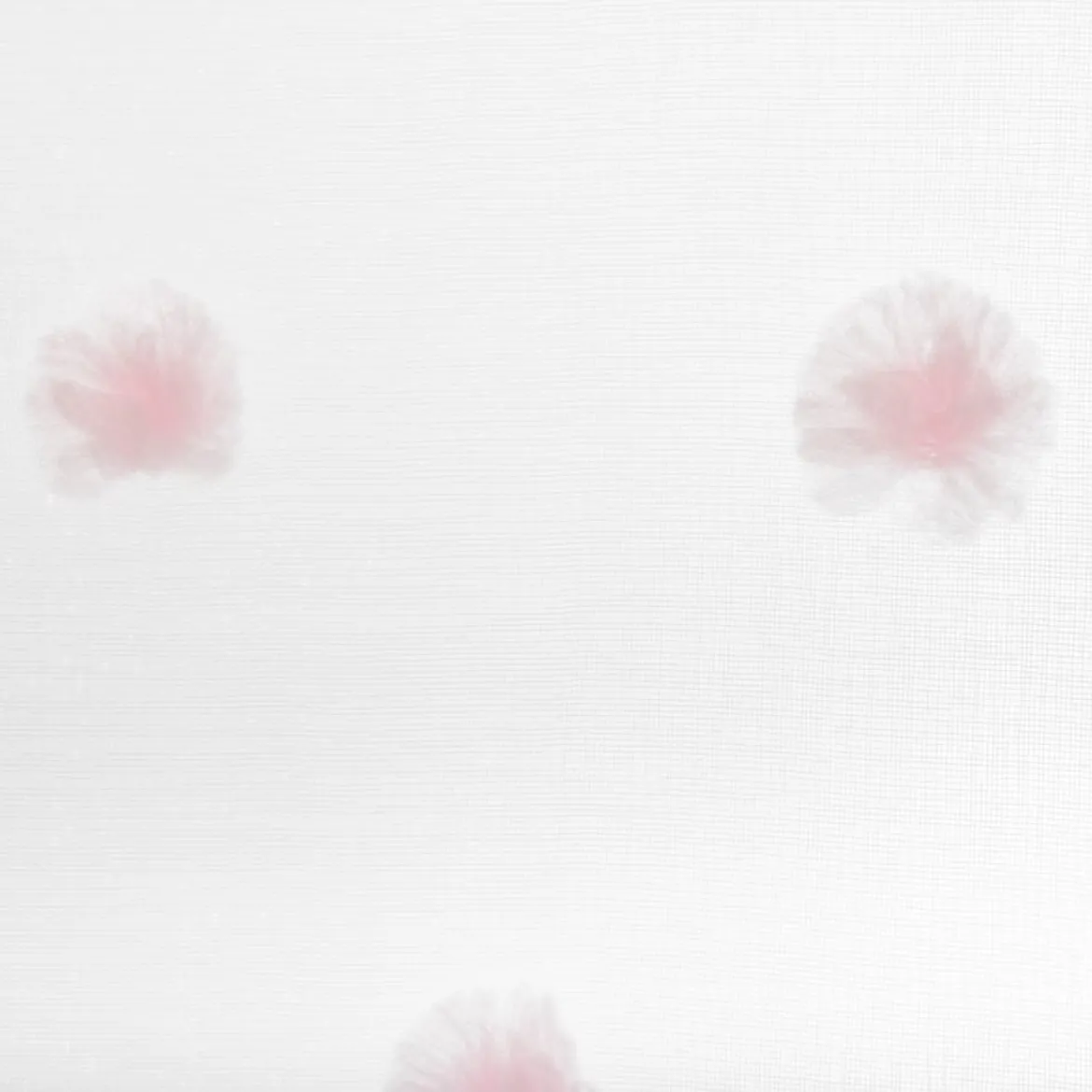 Cortina Blanca C/Pompones Rosa 140x240Cm