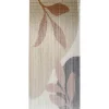 Cortina decorada bambú y madera p/puerta 90x200cm