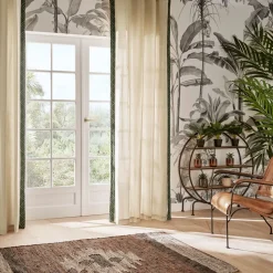 Cortina Exotic Panama Beige Y Verde Caqui 140x260c