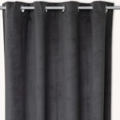 Cortina OTTO gris oscuro de terciopelo 140x260cm