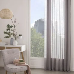 Cortina Sam Organza Gris 140x240Cm