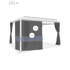 Cortinas para pérgola BELIZE LATTES 3x3.8m