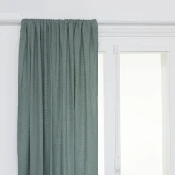 Cortina WIDDY HONEYCOMB verde de algodón 130x260cm
