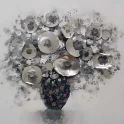 Cuadro Deco Bouquet Gris 58x58Cm