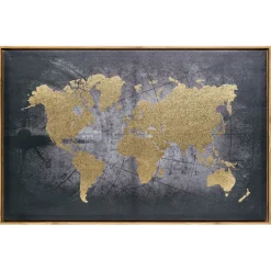 Cuadro Deco Mapamundi 58x88Cm