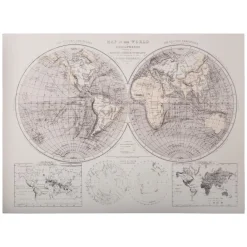 Cuadro Deco Mapamundi 58x78Cm