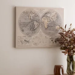 Cuadro Deco Mapamundi 58x78Cm
