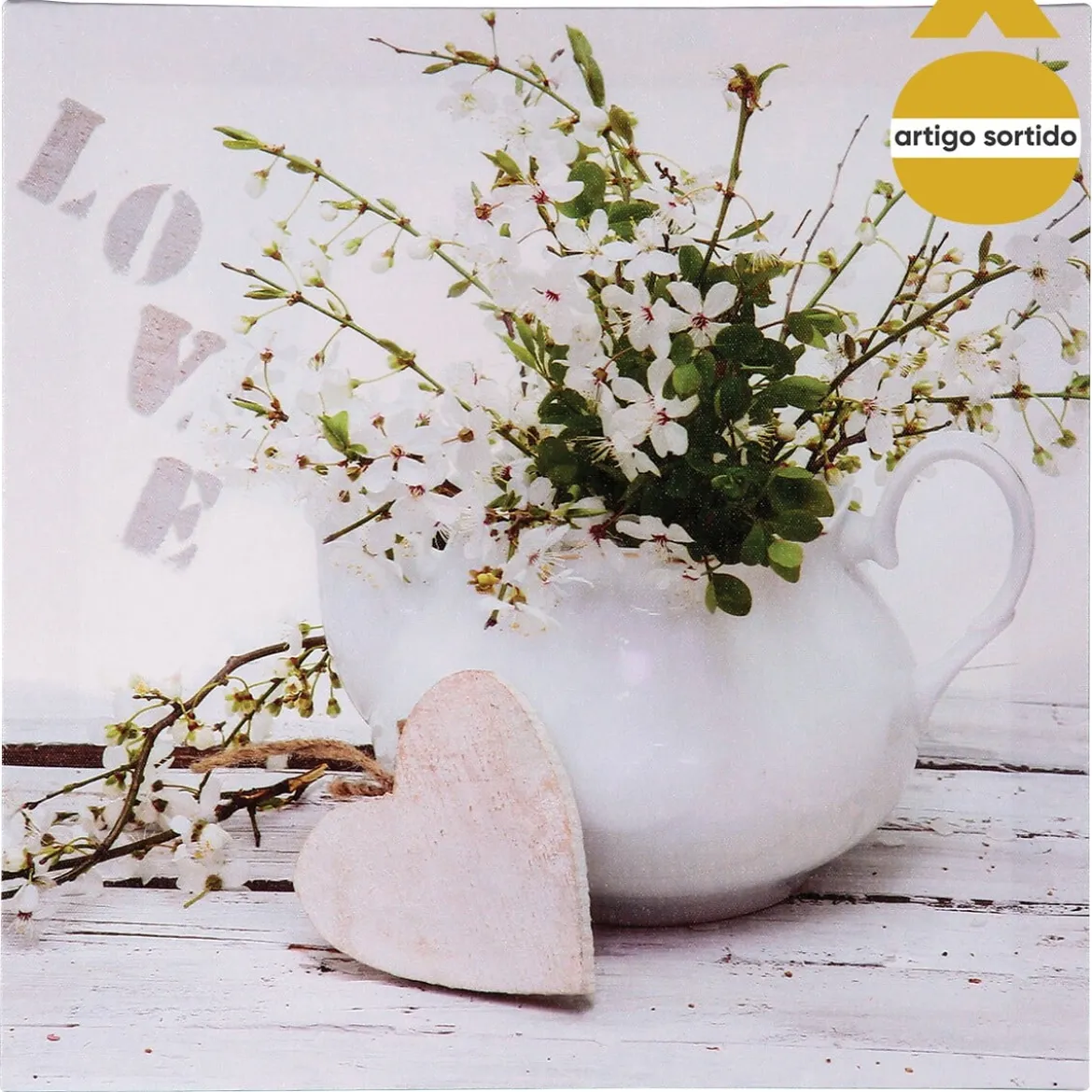 Cuadro Decorativo Coeur 28x28x1.5Cm