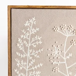 Cuadro decorativo con flores gris 50x50cm
