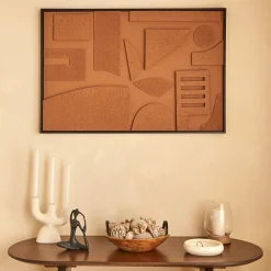 Cuadro decorativo 3D JILANI marrón 90x60cm