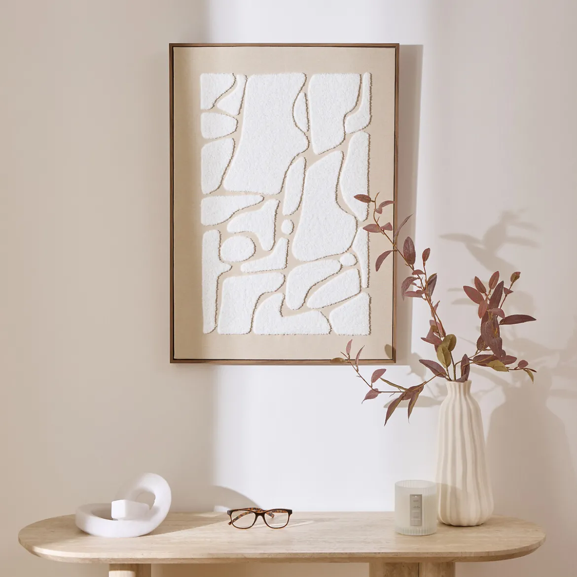 Cuadro decorativo 3D ZIAD beige 70x50cm