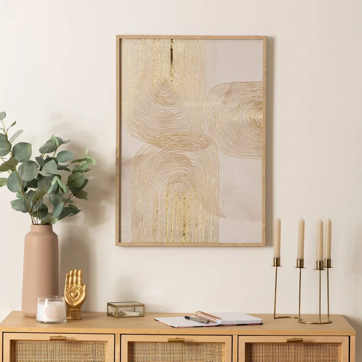 Cuadro decorativo ELIN dorado 50x70cm