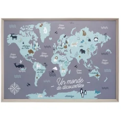 Cuadro Decorativo Mapamundi 50x70Cm