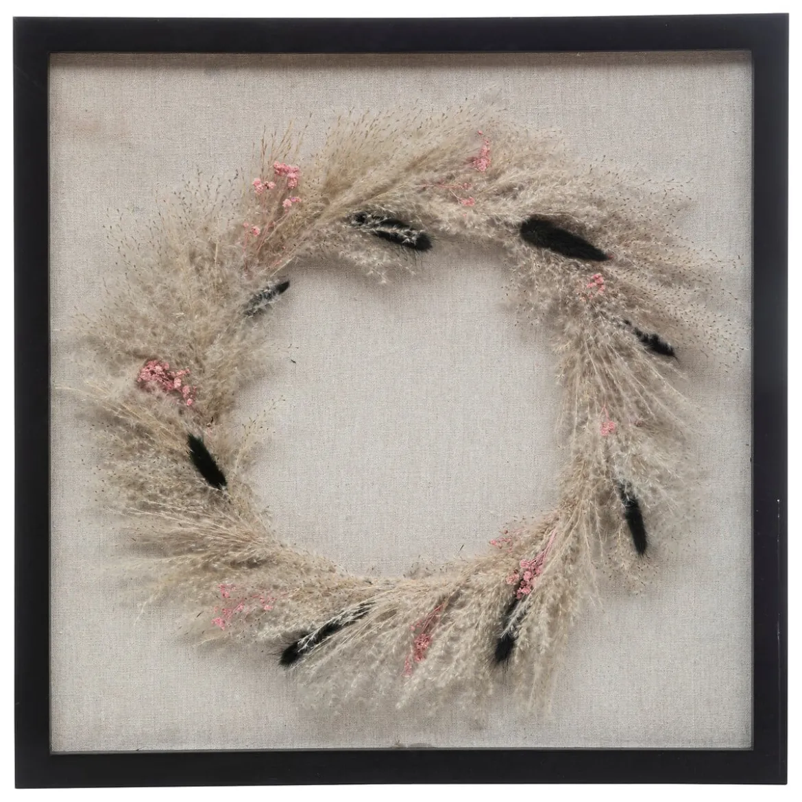Cuadro decorativo NIA com flores secas 55x55cm