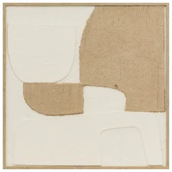 Cuadro decorativo relieve abstracto AMARI beige