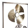 Cuadro Metálico Dorado Flor 31x89Cm