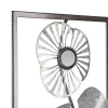Cuadro Metálico Plateado Flor 25x61Cm