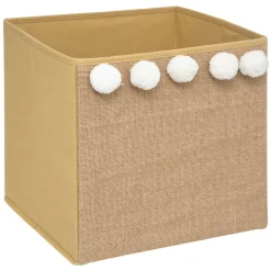 Cubo De Almacenaje C/Pompones 29x29Cm