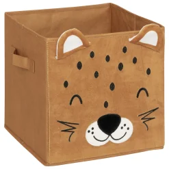 Cubo de Almacenaje Leopardo De Terciopelo