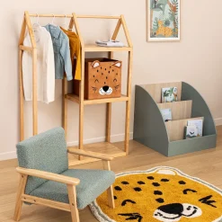 Cubo de Almacenaje Leopardo De Terciopelo