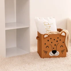 Cubo de Almacenaje Leopardo De Terciopelo