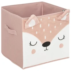 Cubo de almacenaje zorro rosa 29x29cm