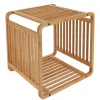 Cubo de bambú beige 33x33cm
