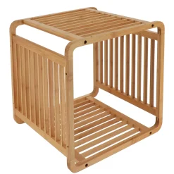 Cubo de bambú beige 33x33cm