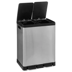 Cubo de basura con pedal ARIANE plateado 30L