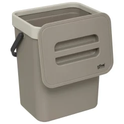 Cubo de basura con soporte beige 5l