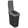 Cubo de basura de dos aberturas negro 45L