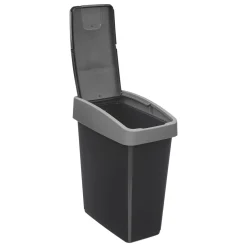 Cubo de basura de dos aberturas negro 45L